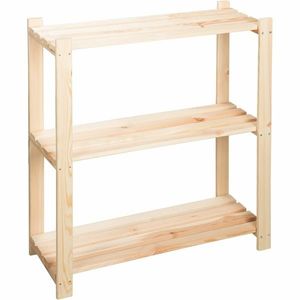 Drevený regál s 3 policami, 80 x 90 x 30 cm, borovica vyobraziť