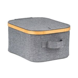 Úložný box G21 24 x 30 x 15 cm, bambusový s vekom, sivý vyobraziť