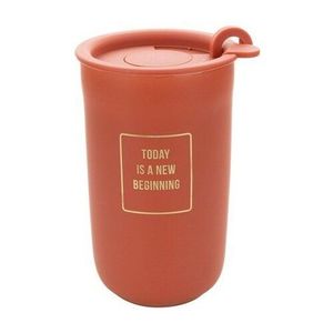 Florina Hrnček s dvojitou stenou a viečkom AUTUMN 330 ml, terakota vyobraziť