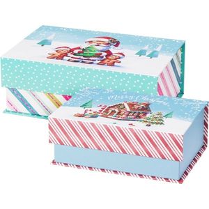 Set 2 vianočných krabíc Cookieman prúžky vyobraziť