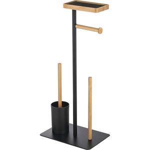 MSV Stojan na toaletný papier so štetkou a držiakom Teiki 20 x 30 x 67 cm, čierna vyobraziť