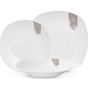 BerlingerHaus 18-dielna súprava tanierov Taupe, biela-sivá vyobraziť