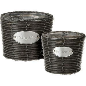 Sada kónických obalov na kvetináče Flowers antracit, 2 ks vyobraziť