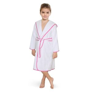 Bellatex Detský froté župan biely s ružovým lemom, 80 cm vyobraziť