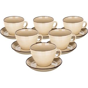 Banquet Súprava 6 šálok s podšálkami Palas 290 ml, krémová vyobraziť