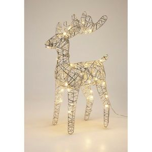 Vianočný svietiaci sob Silver, 37 x 24 cm, 30 micro LED, na batérie vyobraziť