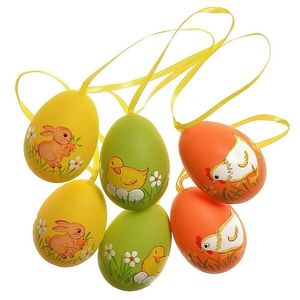 Súprava vonkajších závesných vajíčok v. 6 cm, 6 ks v balení, mix farieb vyobraziť