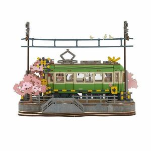 RoboTime 3D drevená skladačka Stanica so sakurami vyobraziť