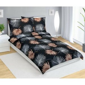 Bellatex Bavlnené obliečky Palmový list čierna, 140 x 200 cm, 70 x 90 cm vyobraziť