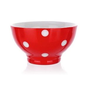 Banquet Miska keramická 13 cm, červená s bodkami vyobraziť