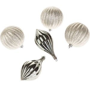 Sada vianočných ozdôb Catania strieborná, 5 ks vyobraziť