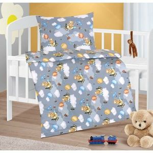 Bellatex Detské bavlnené obliečky do postieľky Agáta Medvedík sivá, 90 x 135 cm, 45 x 60 cm vyobraziť