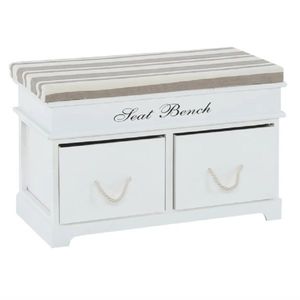 Kondela Lavica s vankúšom, SEAT BENCH 1 NEW, 2 šuplíky, biela/svetlohnedá vyobraziť