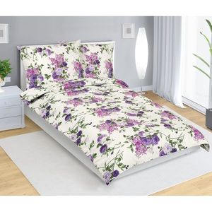 Bellatex Bavlnené obliečky Ruže lila, 140 x 200 cm, 70 x 90 cm vyobraziť