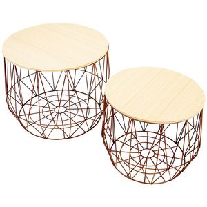 Sada odkladacích stolíkov Derry hnedá, 2 ks vyobraziť