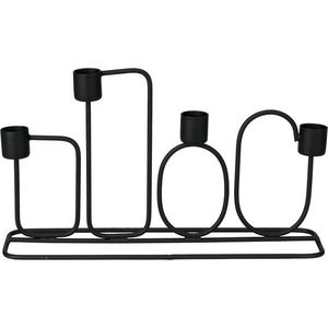 Kovový svietnik na 4 sviečky Tosca čierna, 27 x 15, 7 x 7 cm vyobraziť