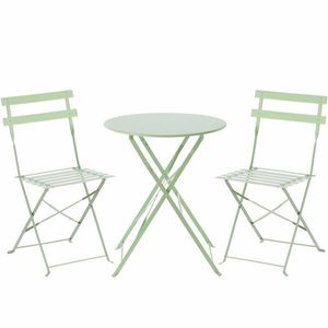Aldotrade Záhradný skladací nábytok Bea zelená, set stôl a 2 stoličky vyobraziť