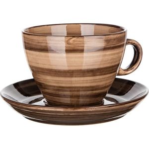 Banquet Šálka s podšálkou PALAS, 290 ml, hnedá vyobraziť