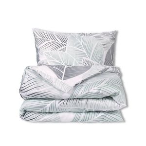 Matex Saténové povlečení Sivé listy, 140 x 200 cm, 70 x 90 cm vyobraziť