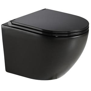 Závesná WC misa čierna Robin s doskou voľne padajúca vyobraziť