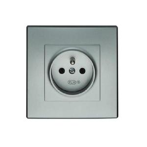 GP-1LZ Jednonásobná zásuvka s uzemnením strieborná metalíza vyobraziť