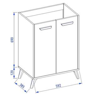 Kúpeľňová skrinka pod umývadlo 60 NOVA biela vyobraziť