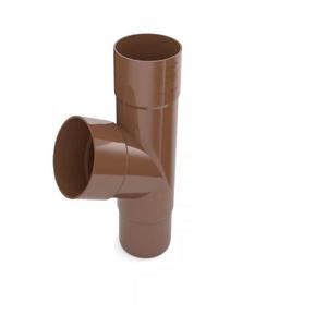 Rozdeľovač (T-kus) pre zvodové potrubie 90/90/90 hnedý vyobraziť