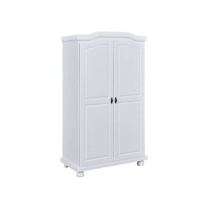 Inter Link Rustikálna šatníková skriňa (2 dvere, biela) vyobraziť