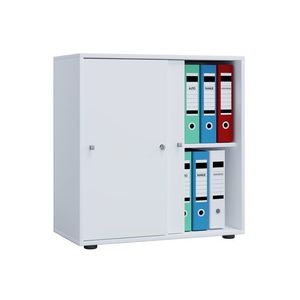 VCM Kancelárska skriňa Lona (posuvné dvere, biela, L) vyobraziť