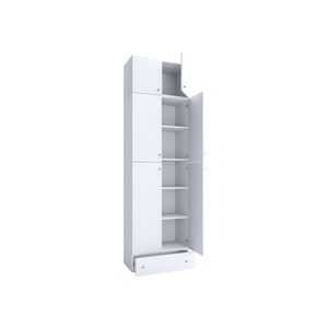 VCM Kancelárska skriňa Lona (otočné dvere, s nadstavbou a zásuvkou, biela, XXL) vyobraziť