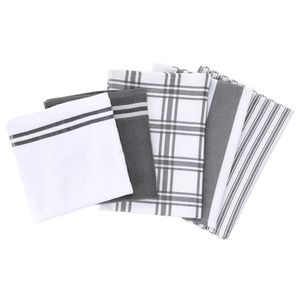 W5 Kuchynké utierky, 5 kusov (sivá/biela) vyobraziť