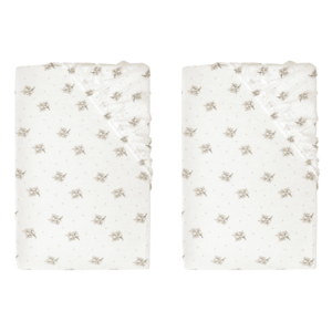 LIVARNO home Napínacia džersejová plachta, 90 – 100 x 200 cm, kvety/biela, 2 kusy vyobraziť