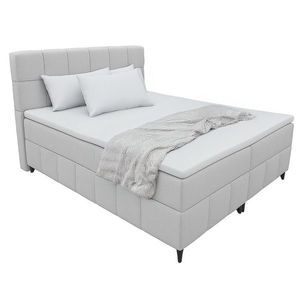 KONDELA Alma boxspringová manželská posteľ svetlosivá vyobraziť