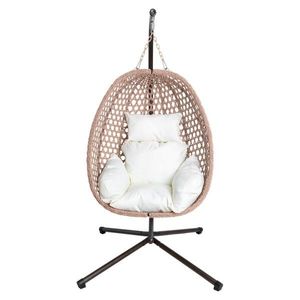 KONDELA Sanan závesné kreslo medená / hnedá / krémová vyobraziť