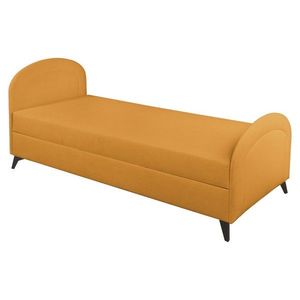 KONDELA Pigo čalúnená jednolôžková posteľ (váľanda) horčicová vyobraziť