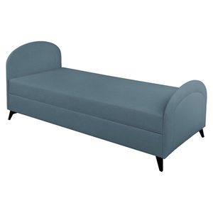 KONDELA Pigo čalúnená jednolôžková posteľ (váľanda) modrá vyobraziť