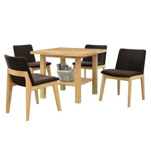 KONDELA Fosen 1+4 jedálenský set prírodná / tmavohnedá vyobraziť