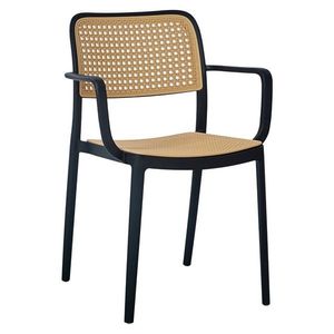 KONDELA Ravid New Typ 2 záhradná stolička čierna / béžová vyobraziť