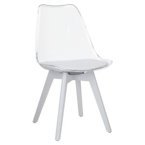KONDELA Bali 3 New jedálenská stolička transparentná biela / biela vyobraziť