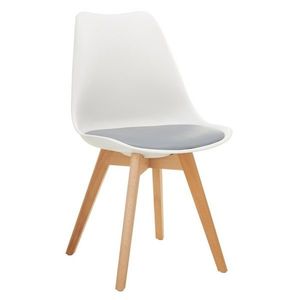 KONDELA Bali 3 New jedálenská stolička biela / sivá / buk vyobraziť