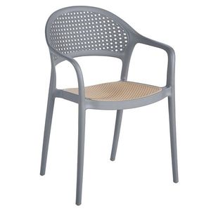KONDELA Ladis záhradná stolička sivá / béžová vyobraziť