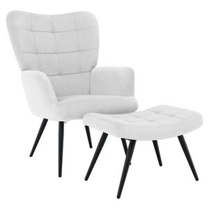 KONDELA Haben kreslo s podnožou svetlosivá (Velvet) / čierna vyobraziť