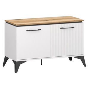 KONDELA Velis 2D botník (skrinka na topánky) biela / dub evoke vyobraziť