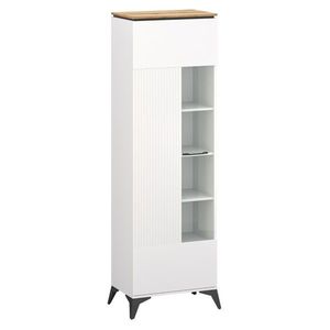 KONDELA Velis 1W vitrína biela / dub evoke vyobraziť