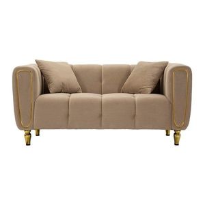 Taupe zamatová pohovka 155 cm Alma – Mauro Ferretti vyobraziť