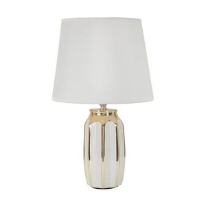 Biela/v zlatej farbe keramická stolová lampa s textilným tienidlom (výška 40, 5 cm) Cassy – Mauro Ferretti vyobraziť