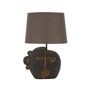 Hnedá stolová lampa s textilným tienidlom (výška 39, 5 cm) Tribal – Mauro Ferretti vyobraziť