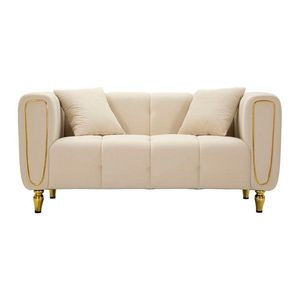 Krémovobiela zamatová pohovka 155 cm Alma – Mauro Ferretti vyobraziť