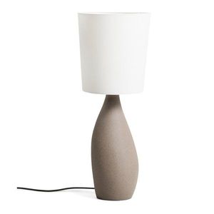 Biela/svetlosivá stolová lampa s textilným tienidlom (výška 77 cm) Viona – Kave Home vyobraziť