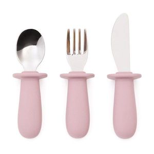 Ružový plastový/zo silikónu detský príbor 3 ks Lili – Kave Home vyobraziť